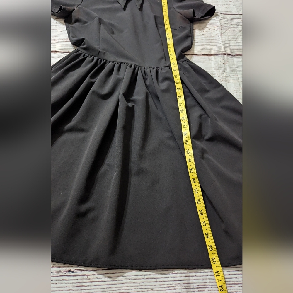 Deandri Removable Collar Black Dress Large READ - Picture 8 of 9